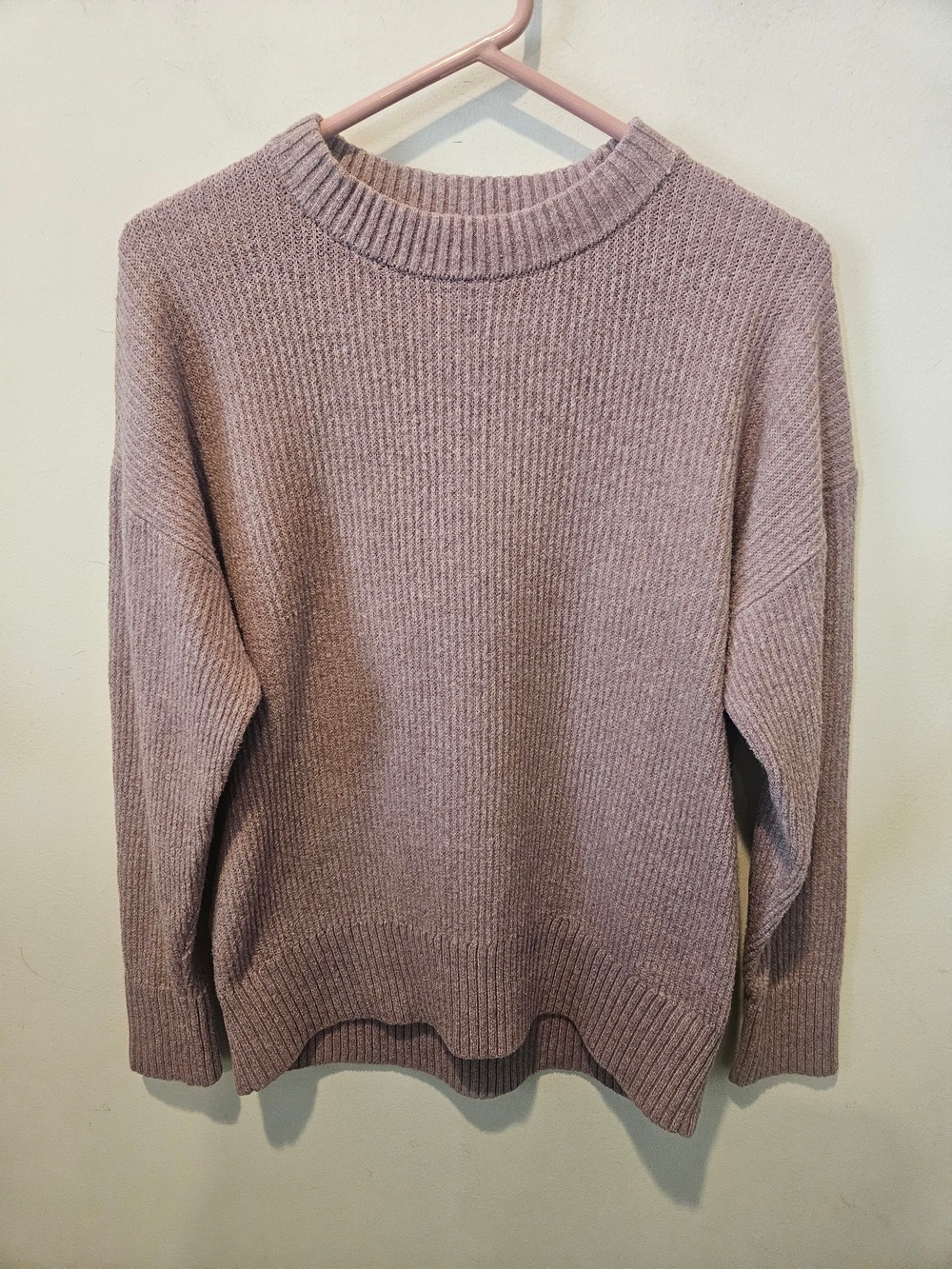 Old Navy SoSoft Ribbed Knit Crewneck Sweater in Dusty Rose Small